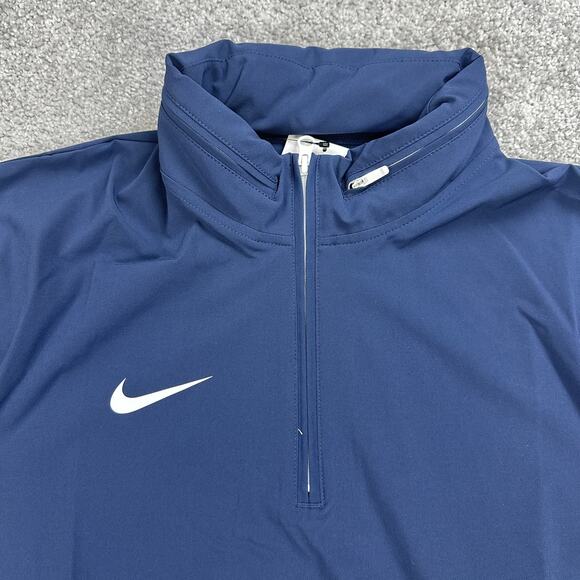 Nike Football Coaches Jacket Mens Medium Blue Short Sleeve Hooded Pullover - Picture 3 of 11